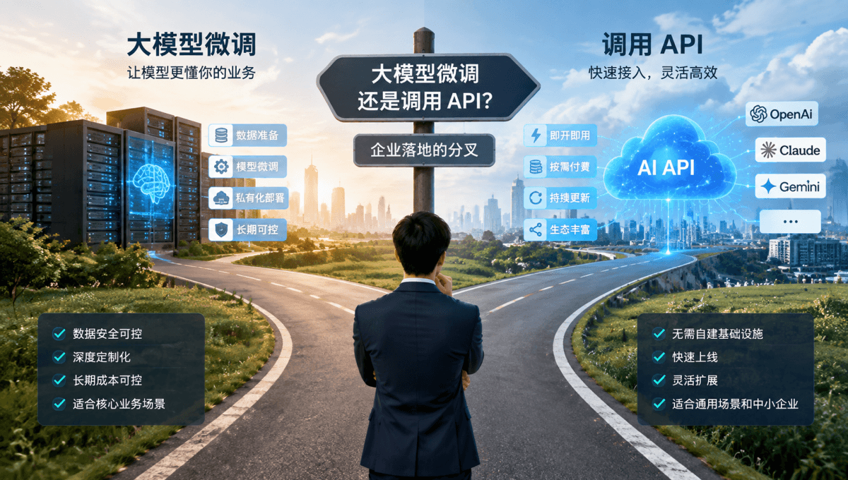 大模型微调还是调用API?企业落地的分叉
