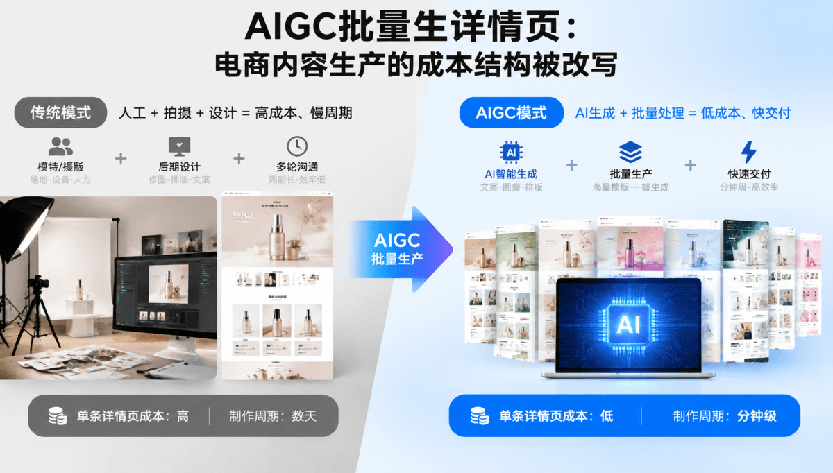 AIGC批量生详情页：电商内容生产的成本结构被改写